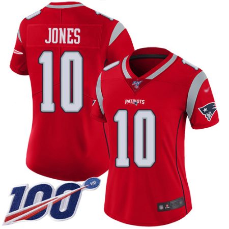 patriots #10 mac jones red women's stitched nfl limited inverted legend 100th season cheap jersey