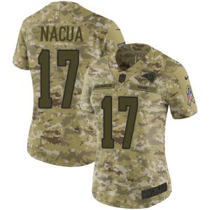 wholesale Rams #17 Puka Nacua Camo Women's Stitched NFL Limited 2024 Salute to Service Jersey