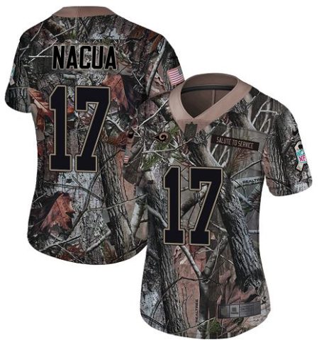 cheap Rams #17 Puka Nacua Camo Women's Stitched NFL Limited Rush Realtree Jersey