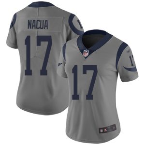 Rams #17 Puka Nacua Gray Women's Stitched NFL Limited Inverted Legend Jersey