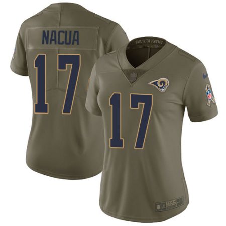 elite Rams #17 Puka Nacua Olive Women's Stitched NFL Limited 2024 Salute to Service Jersey