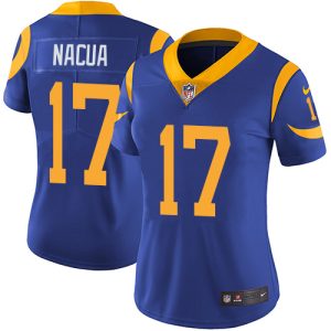 Rams #17 Puka Nacua Royal Blue Alternate Women's Stitched NFL Vapor Untouchable Limited Jersey