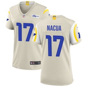 Los Angeles Rams #17 Puka Nacua Women's Game NFL Jersey - Bone