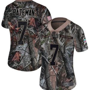 Ravens #7 Rashod Bateman Camo Women's Stitched NFL Limited Rush Realtree Jersey