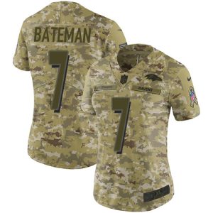 cheap Ravens #7 Rashod Bateman Camo Women's Stitched NFL Limited 2024 Salute To Service Jersey