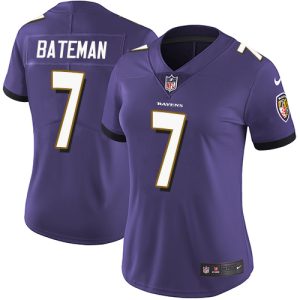 elite Ravens #7 Rashod Bateman Purple Team Color Women's Stitched NFL Vapor Untouchable Limited Jersey