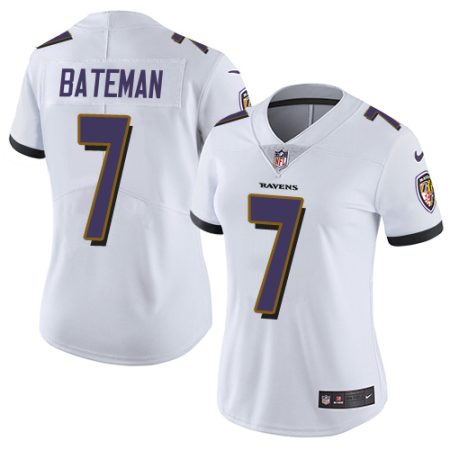 Ravens #7 Rashod Bateman White Women's Stitched NFL Vapor Untouchable Limited Jersey