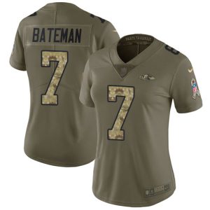 ravens #7 rashod bateman olive/camo women's stitched nfl limited 2024 salute to service cheap jersey