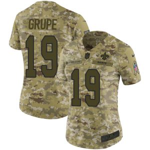 wholesale Saints #19 Blake Grupe Camo Women's Stitched NFL Limited 2024 Salute To Service Jersey