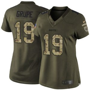 Saints #19 Blake Grupe Green Women's Stitched NFL Limited 2024 Salute To Service Jersey