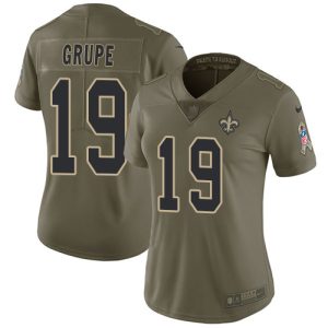 wholesale Saints #19 Blake Grupe Olive Women's Stitched NFL Limited 2024 Salute To Service Jersey