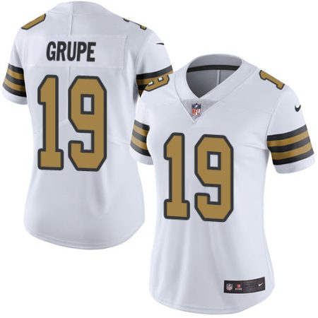 saints #19 blake grupe white women's stitched nfl limited rush cheap jersey