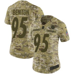 Steelers #95 Keeanu Benton Camo Women's Stitched NFL Limited 2024 Salute To Service Jersey