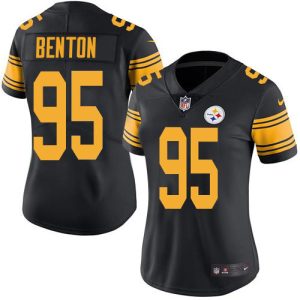 cheap Steelers #95 Keeanu Benton Black Women's Stitched NFL Limited Rush Jersey