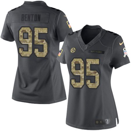 Steelers #95 Keeanu Benton Black Women's Stitched NFL Limited 2024 Salute to Service Jersey