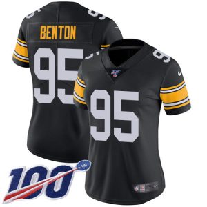 Steelers #95 Keeanu Benton Black Alternate Women's Stitched NFL 100th Season Vapor Limited Jersey