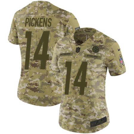 Steelers #14 George Pickens Camo Women's Stitched NFL Limited 2024 Salute to Service Jersey