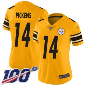 steelers #14 george pickens gold women's stitched nfl limited inverted legend 100th season cheap jersey