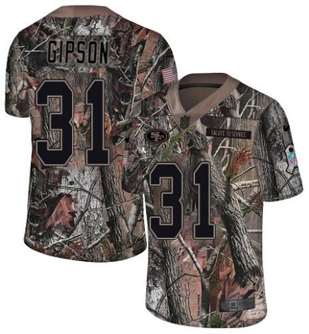 cheap 49ers #31 Tashaun Gipson Camo Youth Stitched NFL Limited Rush Realtree Jersey