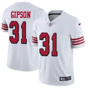 elite 49ers #31 Tashaun Gipson White Rush Youth Stitched NFL Vapor Untouchable Limited Jersey