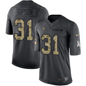 49ers #31 Tashaun Gipson Black Youth Stitched NFL Limited 2024 Salute to Service Jersey