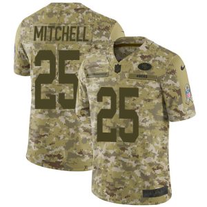 49ers #25 Elijah Mitchell Camo Youth Stitched NFL Limited 2024 Salute To Service Jersey