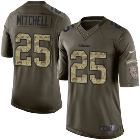 49ers #25 elijah mitchell green youth stitched nfl limited 2024 salute to service wholesale jersey