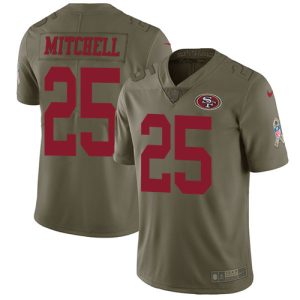 49ers #25 elijah mitchell olive youth stitched nfl limited 2024 salute to service cheap jersey