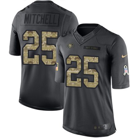 49ers #25 elijah mitchell black youth stitched nfl limited 2024 salute to service wholesale jersey