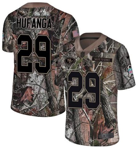 wholesale 49ers #29 Talanoa Hufanga Camo Youth Stitched NFL Limited Rush Realtree Jersey