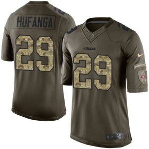 wholesale 49ers #29 Talanoa Hufanga Green Youth Stitched NFL Limited 2024 Salute To Service Jersey