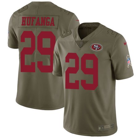 49ers #29 talanoa hufanga olive youth stitched nfl limited 2024 salute to service cheap jersey