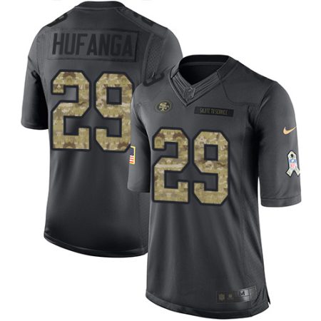 49ers #29 talanoa hufanga black youth stitched nfl limited 2024 salute to service cheap jersey