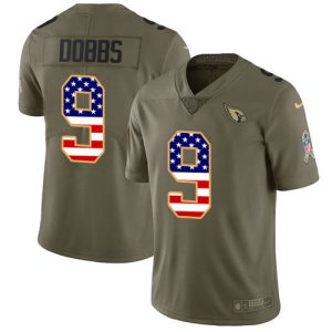 Cardinals #9 Joshua Dobbs Olive/USA Flag Youth Stitched NFL Limited 2024 Salute To Service Jersey