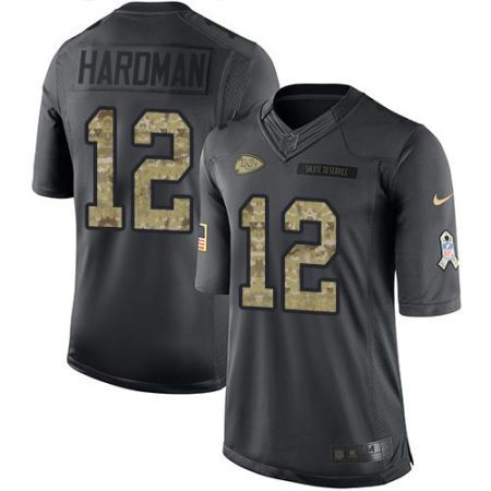 elite Chiefs #12 Mecole Hardman Black Youth Stitched NFL Limited 2024 Salute to Service Jersey