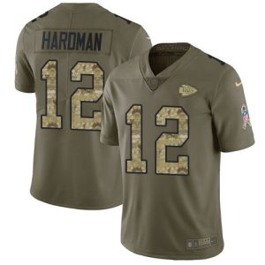 Chiefs #12 Mecole Hardman Olive/Camo Youth Stitched NFL Limited 2024 Salute To Service Jersey