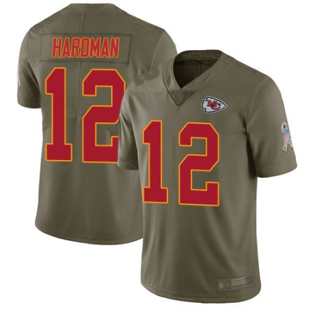 Chiefs #12 Mecole Hardman Olive Youth Stitched NFL Limited 2024 Salute to Service Jersey