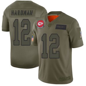 wholesale Kansas City Chiefs #12 Mecole Hardman Youth 2024 Olive Camo Salute To Service Limited NFL Jersey