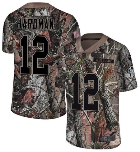 Chiefs #12 Mecole Hardman Camo Youth Stitched NFL Limited Rush Realtree Jersey