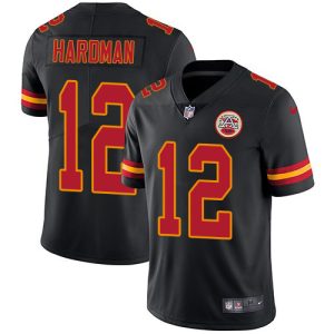 Chiefs #12 Mecole Hardman Black Youth Stitched NFL Limited Rush Jersey