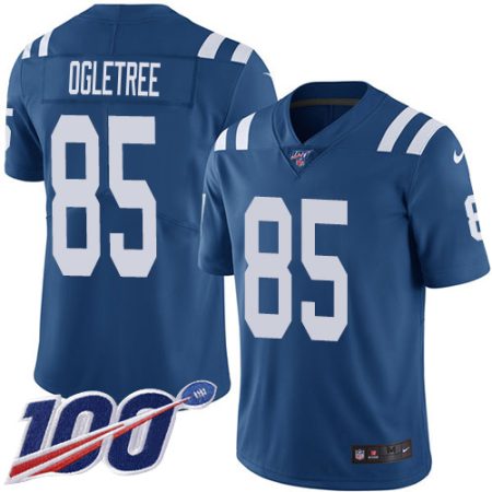 colts #85 andrew ogletree royal blue team color youth stitched nfl 100th season vapor limited elite jersey