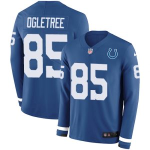 cheap Colts #85 Andrew Ogletree Royal Blue Team Color Youth Stitched NFL Limited Therma Long Sleeve Jersey