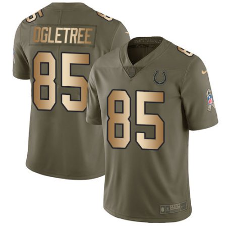 Colts #85 Andrew Ogletree Olive/Gold Youth Stitched NFL Limited 2024 Salute To Service Jersey