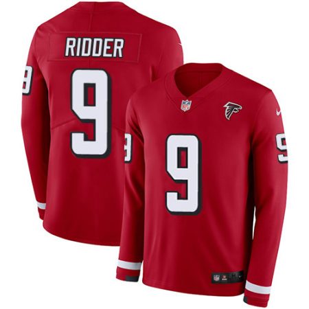 elite Falcons #9 Desmond Ridder Red Team Color Men's Stitched NFL Limited Therma Long Sleeve Jersey