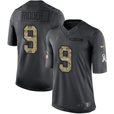 falcons #9 desmond ridder black stitched youth nfl limited 2024 salute to service elite jersey