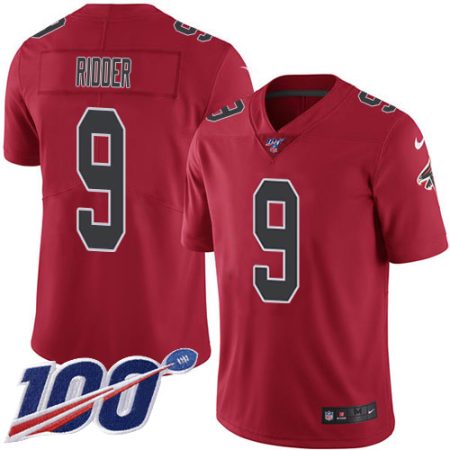 Falcons #9 Desmond Ridder Red Stitched Youth NFL Limited Rush 100th Season Jersey