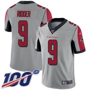 Falcons #9 Desmond Ridder Silver Stitched Youth NFL Limited Inverted Legend 100th Season Jersey