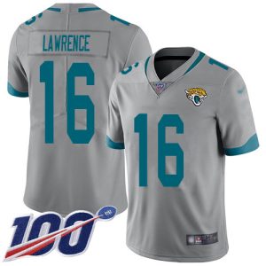 Jaguars #16 Trevor Lawrence Silver Youth Stitched NFL Limited Inverted Legend 100th Season Jersey