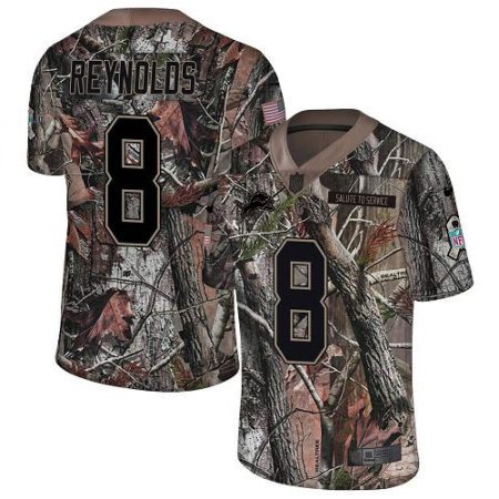 lions #8 josh reynolds camo youth stitched nfl limited rush realtree elite jersey