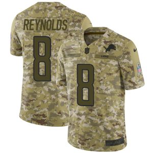 wholesale Lions #8 Josh Reynolds Camo Youth Stitched NFL Limited 2024 Salute To Service Jersey